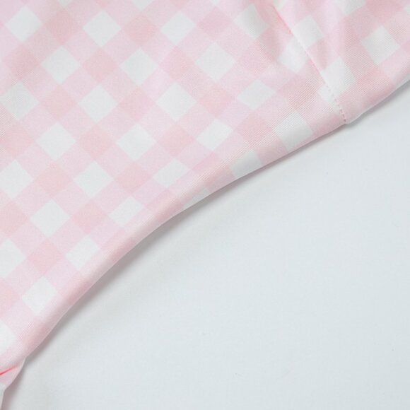 ✨ NEW Pink Gingham Print Full Skirt Midi Dress - Picture 15 of 15